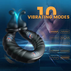 Bunny Bliss - Dual Delight 10-Mode Vibrating Couples Cock Ring