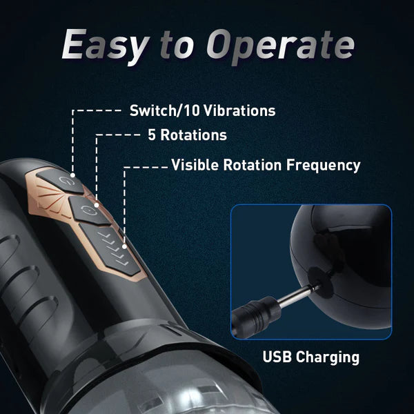 TORNADO - 5 Rotating 10 Vibrating Automatic Male Masturbator Lilpleaser TORNADO - 5 Rotating 10 Vibrating Automatic Male Masturbator Lilpleaser